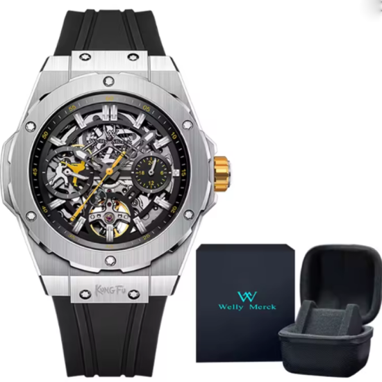 WM-Montre Welly Merck pour Homme, Modules Mécaniques Automatiques, Seton, Série Collaboration, Édition Limitée, 80 Heures de Réserve d&