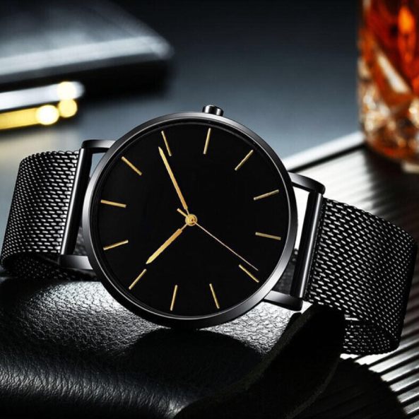 Montre Ultra Mince Homme en Acier Inoxydable